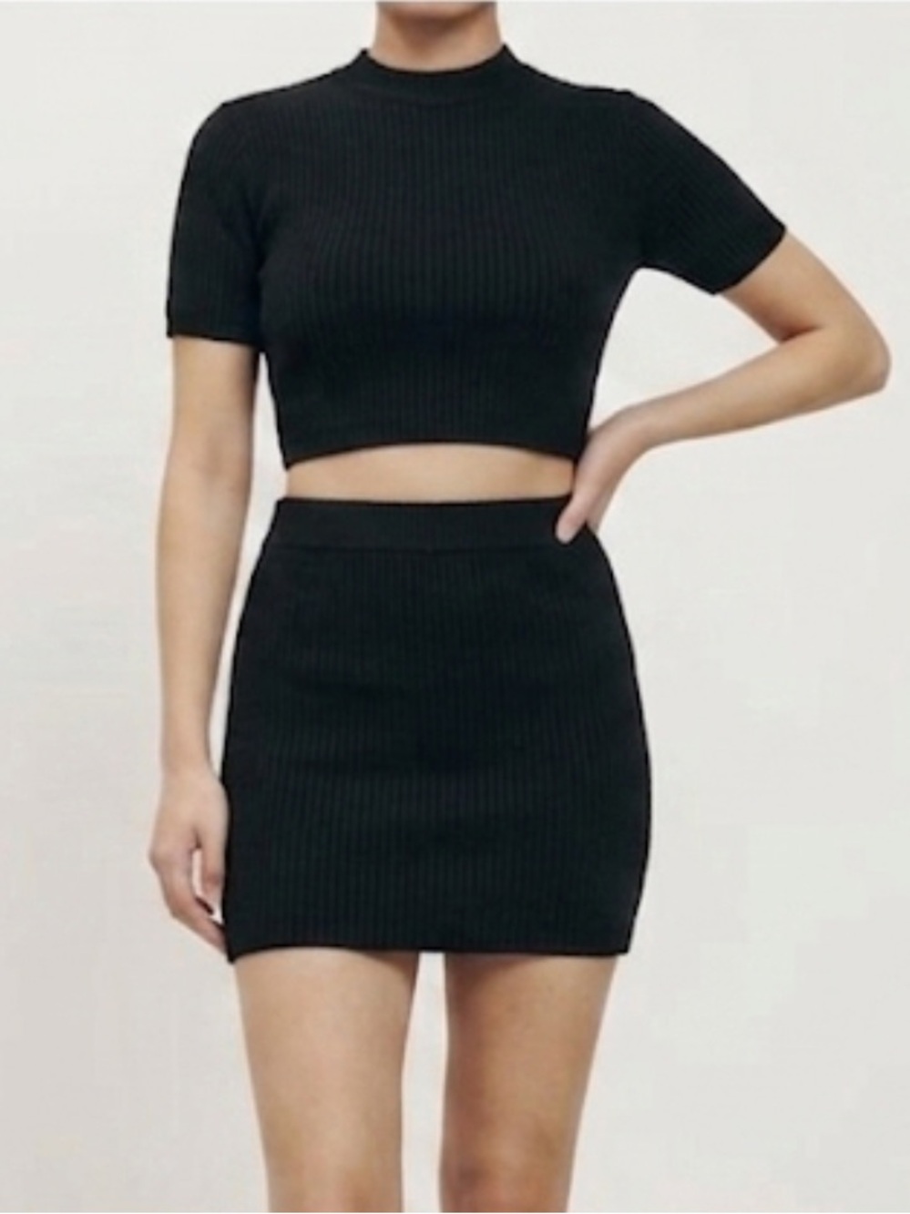NWT Reformation Black Cashmere Alberto Mini Skirt Size Small